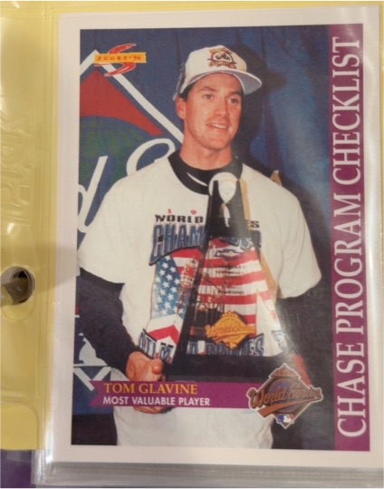 1996 Score #517 Chase Program Checklist Tom Glavine — front
