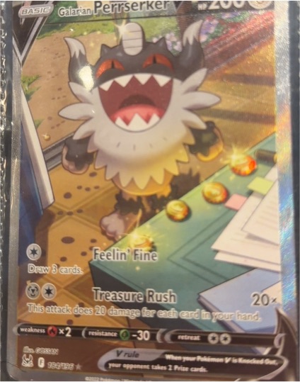 2022 Pokémon SWSH11: Lost Origin #184 Galarian Perrserker V — front