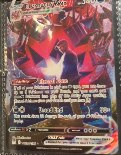 2022 Pokémon SWSH11: Lost Origin #TG22/TG30 Eternatus VMAX — front