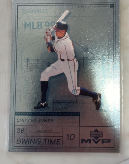 1999 Upper Deck MVP Swing Time #S9 Chipper Jones — front