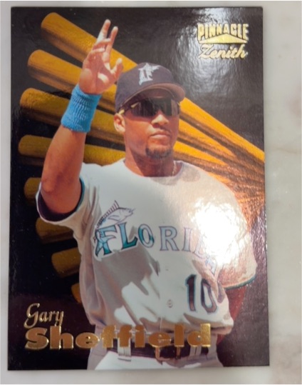 1996 Pinnacle Zenith #21 Gary Sheffield — front