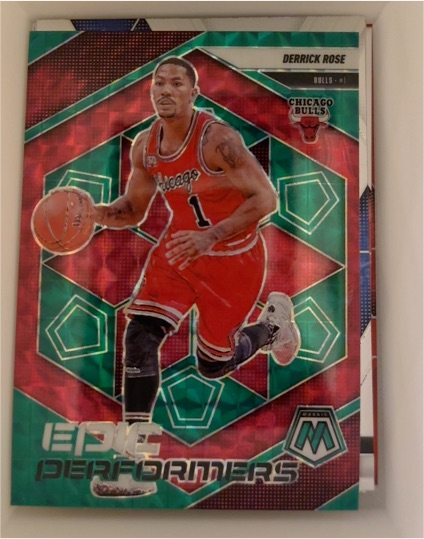 2024-25 Panini Mosaic #17 Derrick Rose Epic Performers Green Mosaic — front