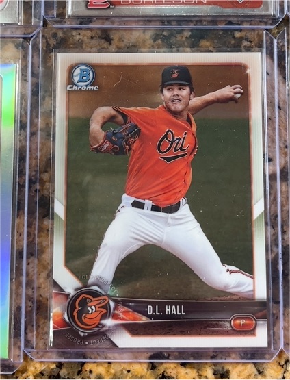 2018 Bowman Chrome Prospects #BCP137 D.L. Hall — front