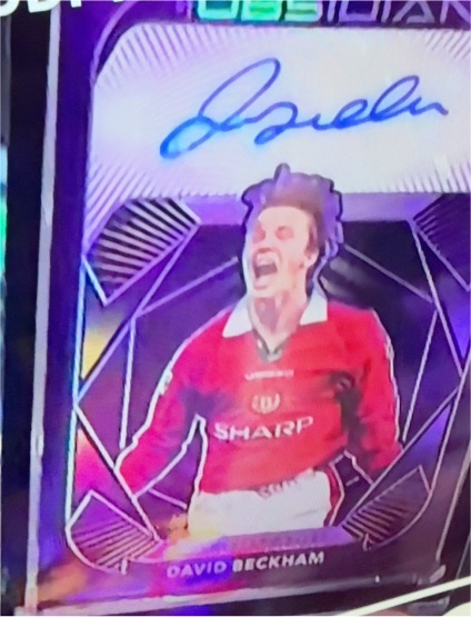 2020-21 Panini Obsidian David Beckham Electric Etch Orange Auto — front