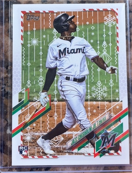 2021 Topps Holiday #HW182 Jazz Chisholm Jr. — front