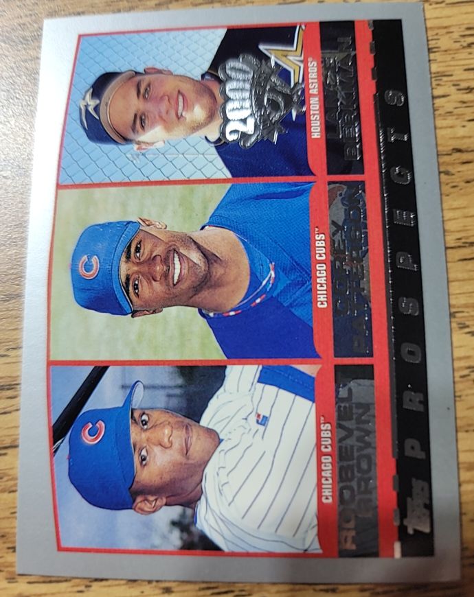 2000 Topps #207 Roosevelt Brown/Corey Patterson/Lance Berkman — front