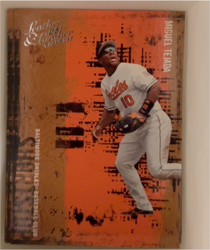 2005 Donruss Leather & Lumber #98 Miguel Tejada — front
