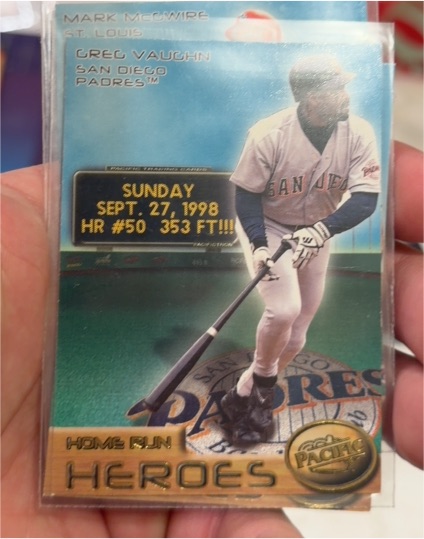 1998 Pacific Home Run Heroes #4 Greg Vaughn — front
