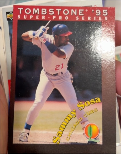 1995 Tombstone Pizza #30 Sammy Sosa — front