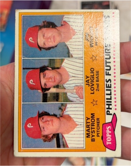 1981 Topps #526 Phillies Future Stars Marty Bystrom / Jay Loviglio / Jim Wright — front