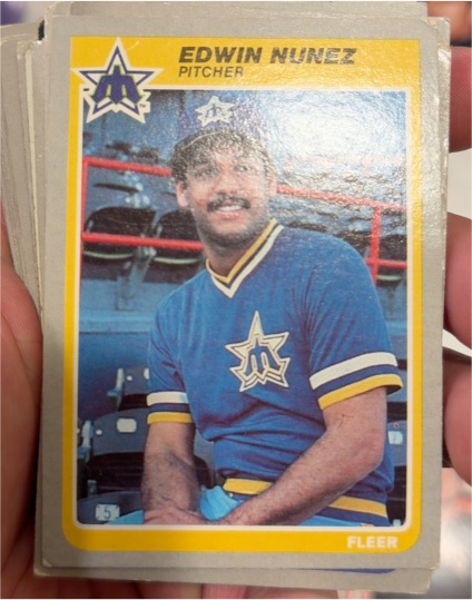 1985 Fleer #496 Edwin Nunez — front