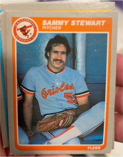 1985 Fleer #192 Sammy Stewart — front