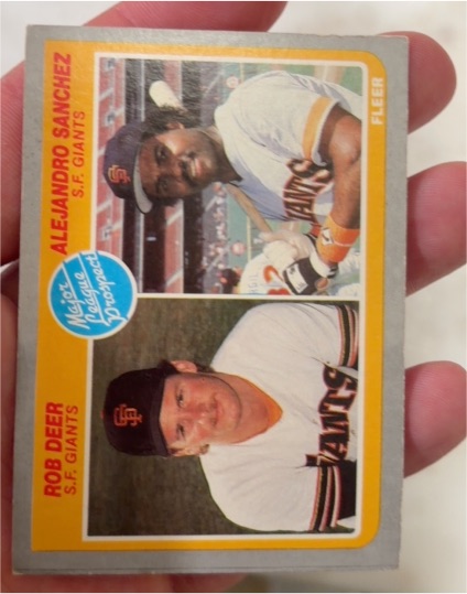 1985 Fleer #648 Rob Deer / Alejandro Sanchez — front