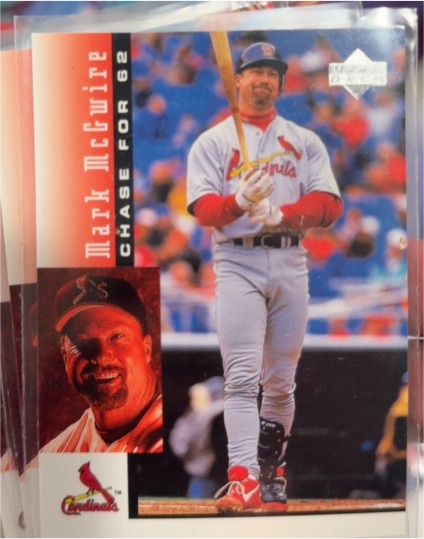 1998 Upper Deck Mark McGwire's Chase for 62 #62 Mark McGwire — front
