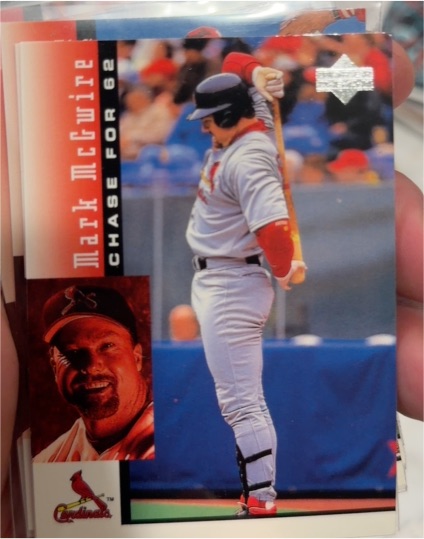 1998 Upper Deck Mark McGwire's Chase for 62 #8 Mark McGwire — front