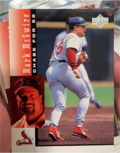 1998 Upper Deck Mark McGwire's Chase for 62 #9 Mark McGwire — front