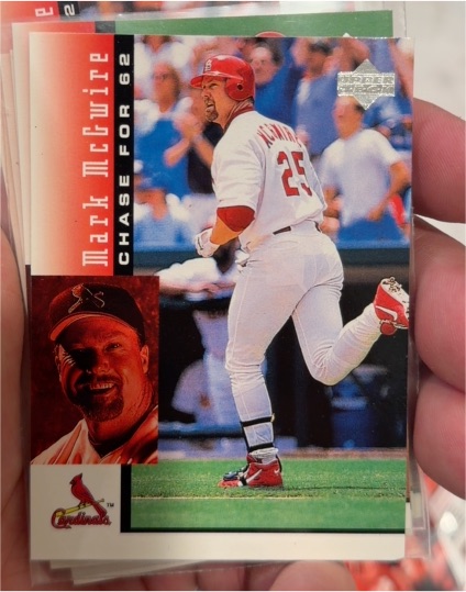 1998 Upper Deck Mark McGwire's Chase for 62 #23 Mark McGwire — front