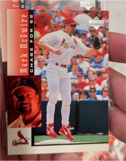 1998 Upper Deck Mark McGwire's Chase for 62 #28 Mark McGwire — front