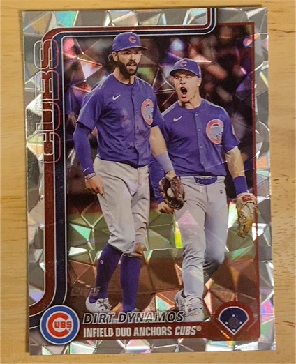 2025 Topps Update #US309 Dirt Dynamos Cubs Holiday Foil SP Matt Shaw/Dansby Swanson — front