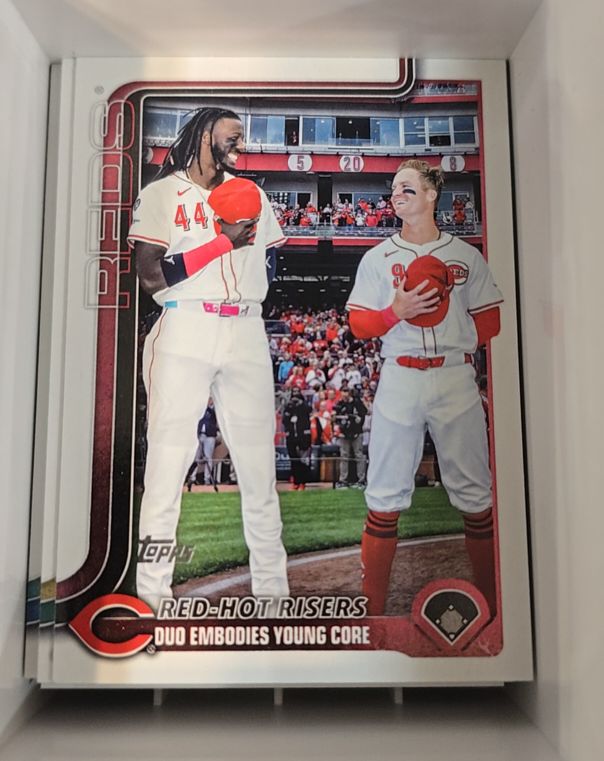 2025 Topps Update #US331 Red-Hot Risers Elly De La Cruz Matt McLain — front