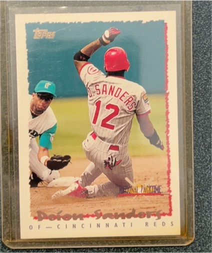 1995 Topps National Packtime #17 Deion Sanders — front