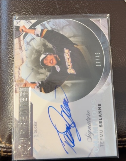 2015/16 UD Premier Signature Champions #SC-TS Teemu Selanne — front