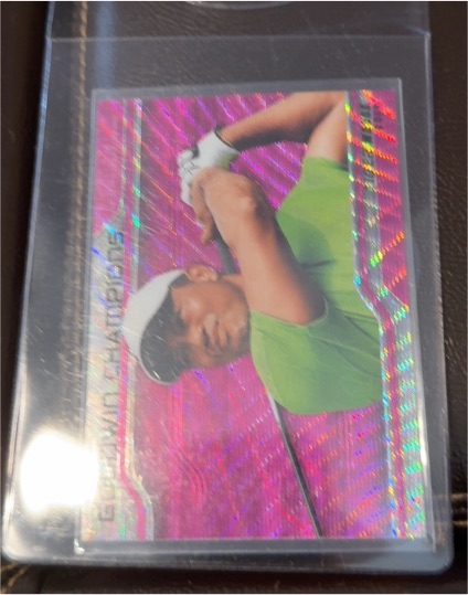 2023 Upper Deck Goodwin Champions Platinum Pink Traxx #P52 Tiger Woods — front