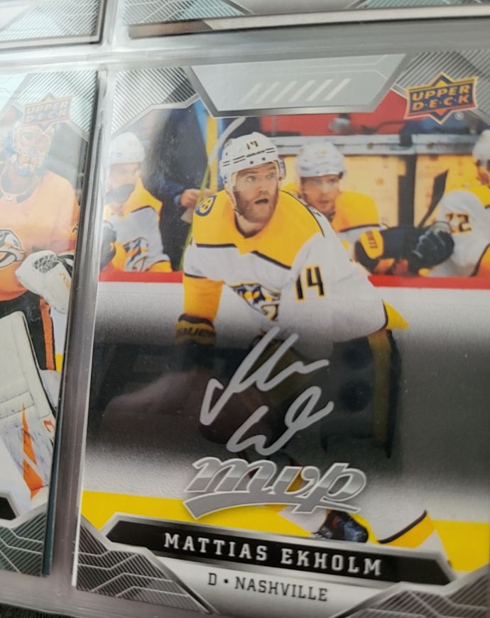 2020 Upper Deck MVP Silver Script Mattias Ekholm — front