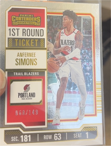 2023-24 Panini Contenders #54 Anfernee Simons Season Ticket — front