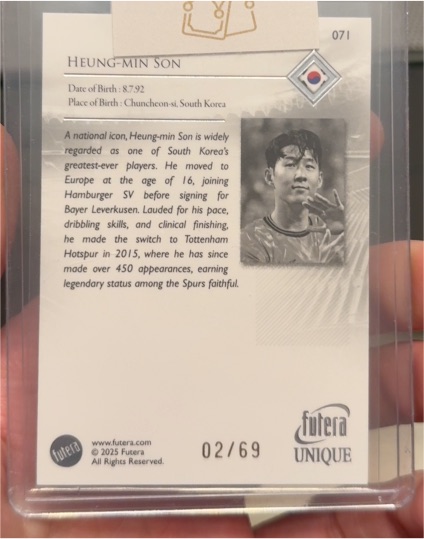 2025 Futera Unique Heung-Min Son #071 — front