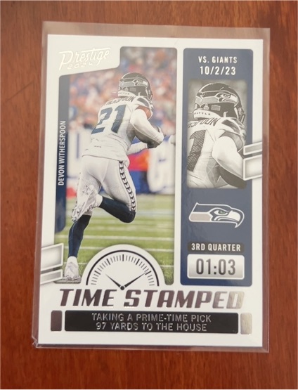 2024 Panini Prestige Time Stamped #TS-DWS Devon Witherspoon — front