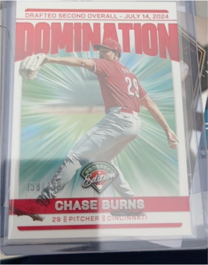 2024 Panini Prospect Edition Domination #1 Chase Burns — front