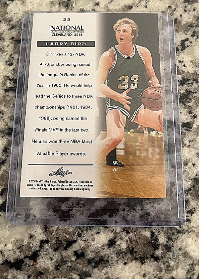 2018 Leaf National #23 Larry Bird — back