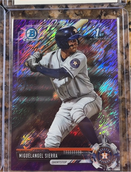 2017 Bowman Chrome Mini Blue Shimmer #BCP206 Miguelangel Sierra — front
