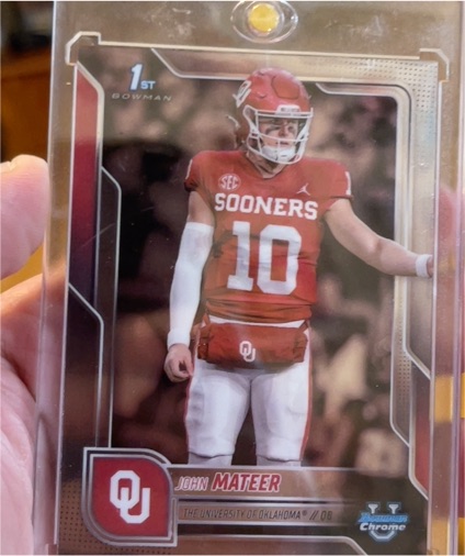 2025 Bowman University Chrome #1 John Mateer — front