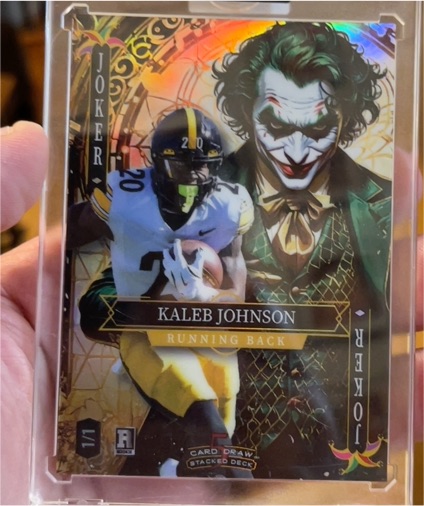 2025 Wild Card 5 Card Draw Stacked Deck Joker #Kaleb Johnson — front