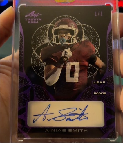 2024 Leaf Trinity XRC #Ainias Smith — front