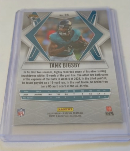 2025 Panini Phoenix Football #76 Tank Bigsby — front
