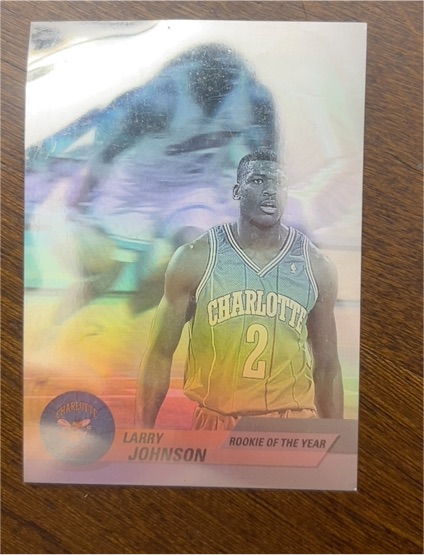 1992-93 Upper Deck Award Winners Holograms #AW5 Larry Johnson Rookie of the Year — front