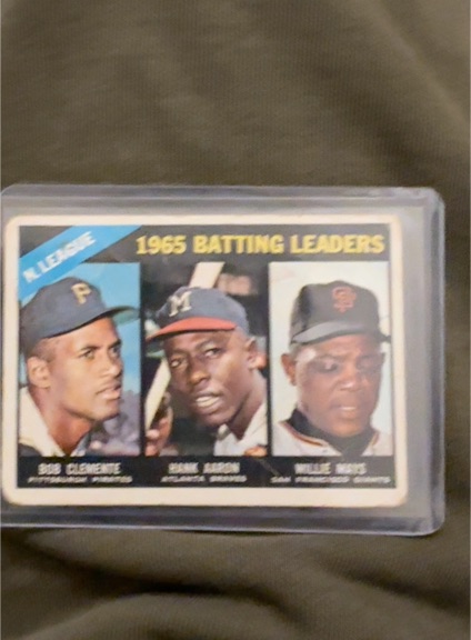 1966 Topps #215 Roberto Clemente, Hank Aaron, Willie Mays — front