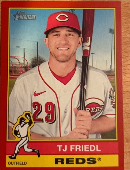 2025 Topps Heritage #491 TJ Friedl — front