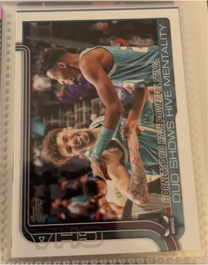 2025-26 Topps #283 Hornets Duo Have Powerful Sting: Duo Shows Hive Mentality — front