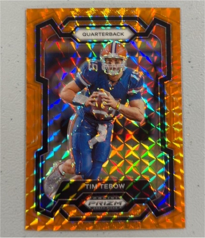 2023 Panini Prizm Orange Lazer Tim Tebow — front