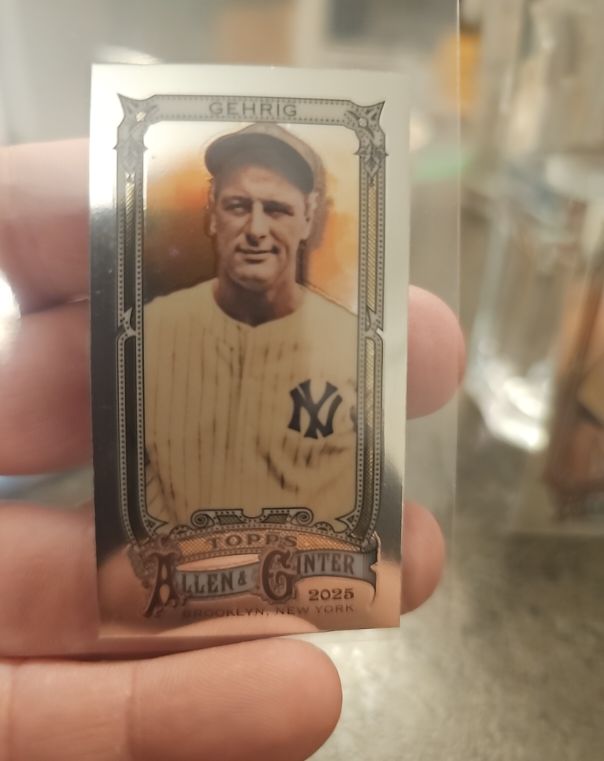 2025 Topps Allen & Ginter #6 Lou Gehrig Mini New York Yankees — front