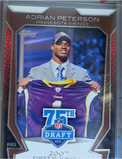 2010 Topps #75DA-7 Adrian Peterson Draft 75th Anniversary Minnesota Vikings — front
