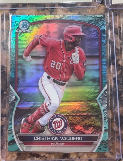 2023 Bowman Chrome Prospects Lunar Glow #BCP-54 Cristhian Vaquero — front