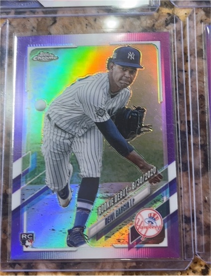 2021 Topps Chrome Update #USC78 Deivi Garcia Purple Refractor Rookie Debut — front