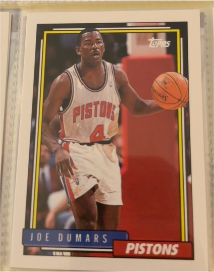 1992-93 Topps #347 Joe Dumars Detroit Pistons — front
