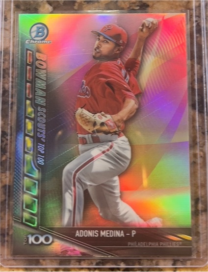 2017 Bowman Chrome Scouts' Updates #BSU-AM Adonis Medina — front