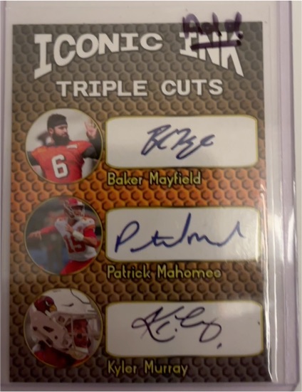 Iconic Ink Triple Cuts Baker Mayfield / Patrick Mahomes / Kyler Murray — front
